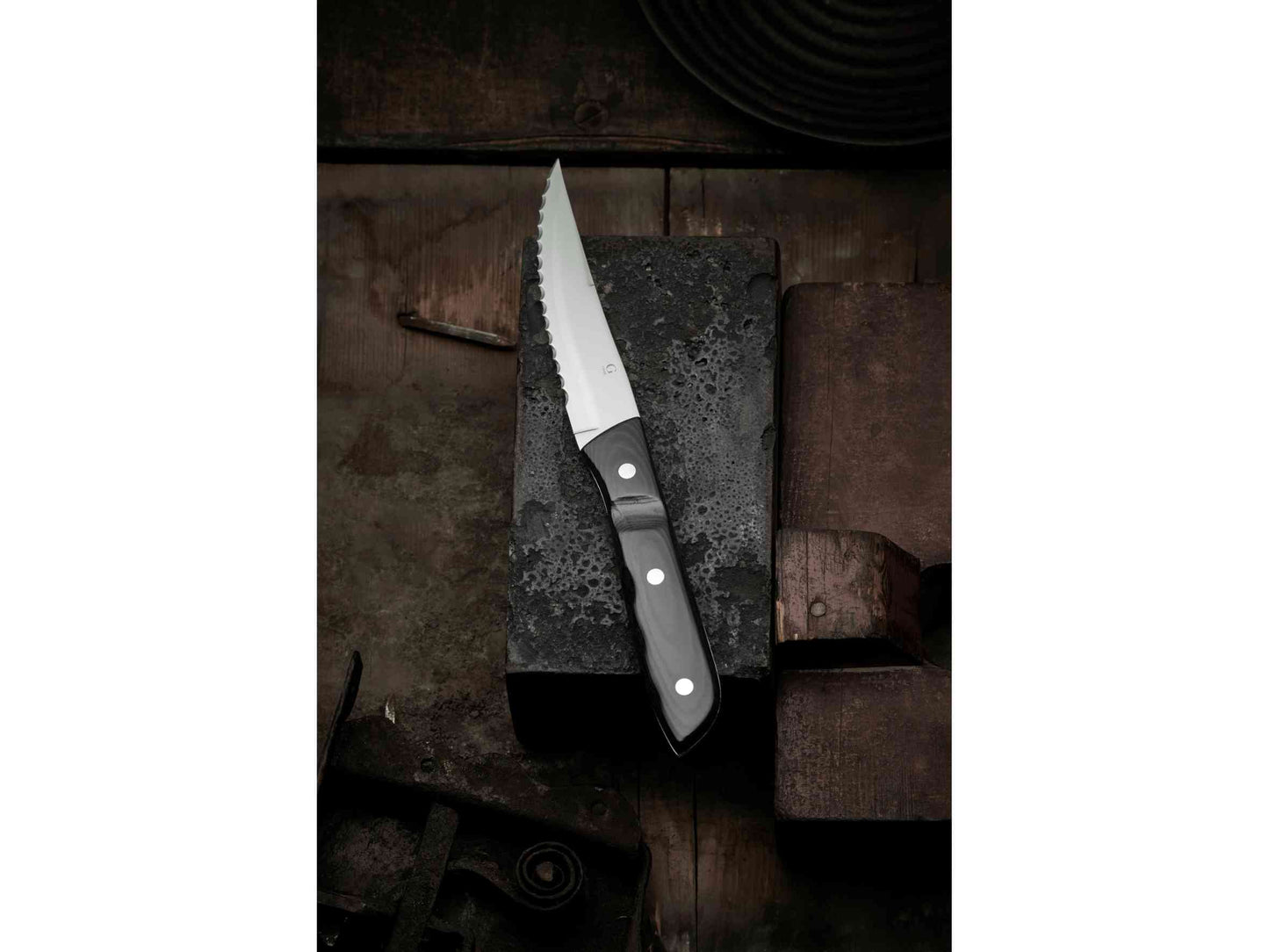 Old Farmer Micarta 4-Piece Steak Knife Set Black