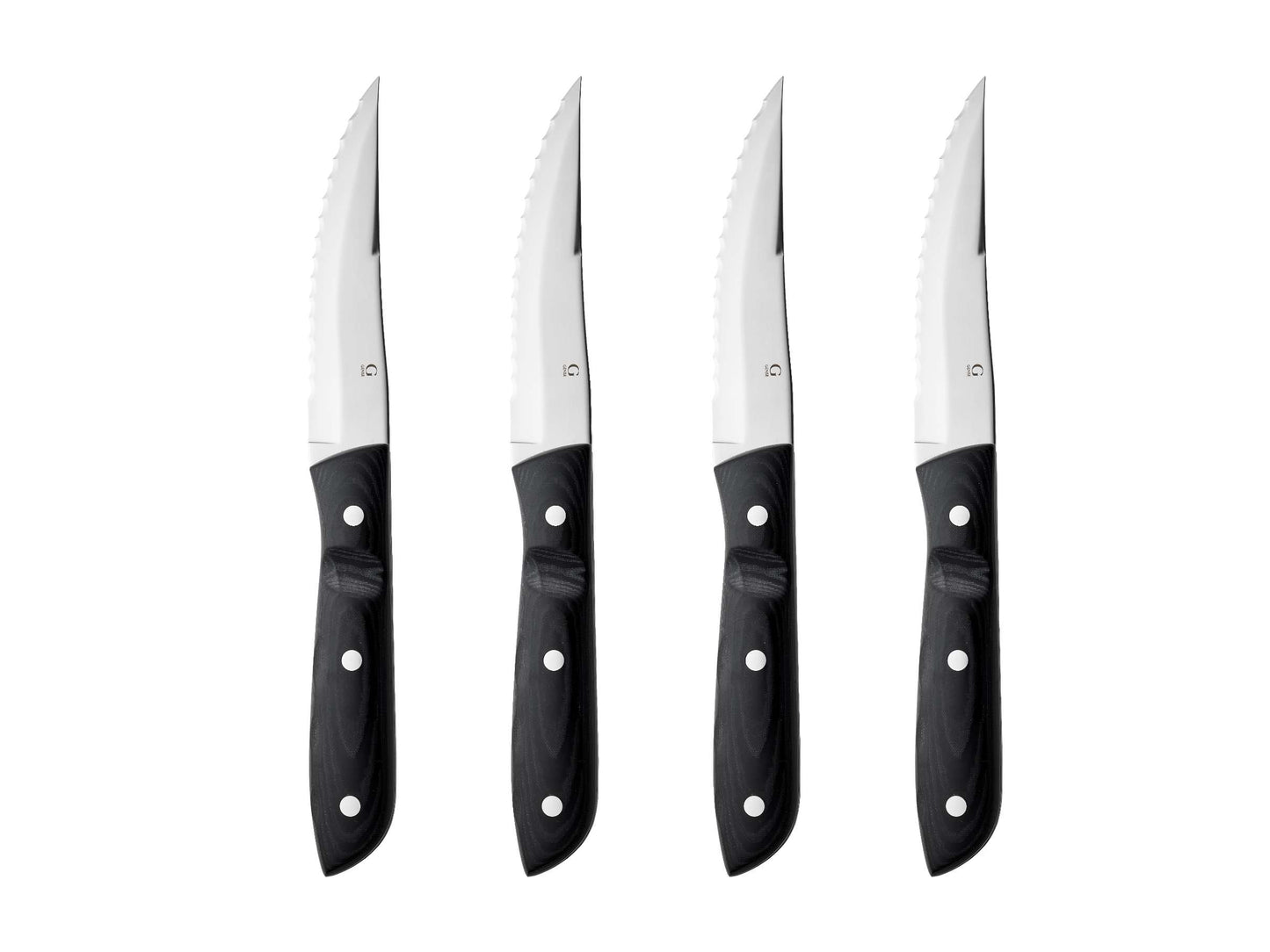 Old Farmer Micarta 4-Piece Steak Knife Set Black