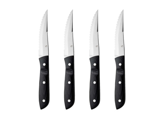 Old Farmer Micarta 4-Piece Steak Knife Set Black