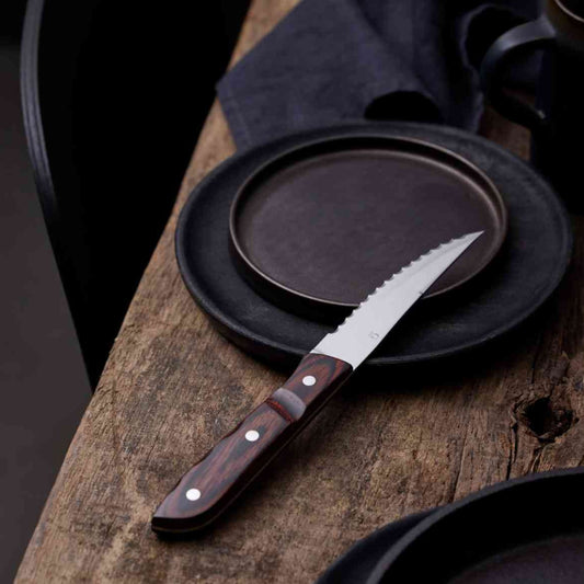 Old Farmer Micarta 4-Piece Steak Knife Set Classic Rosewood