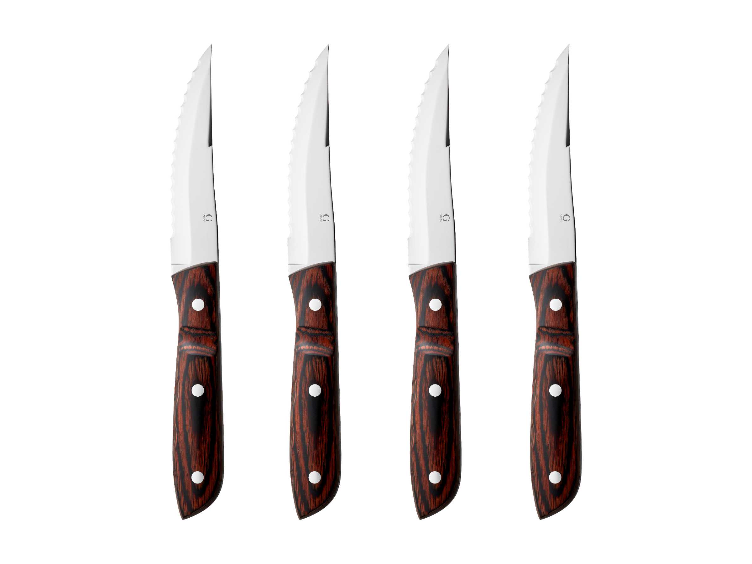 Old Farmer Micarta 4-Piece Steak Knife Set Classic Rosewood