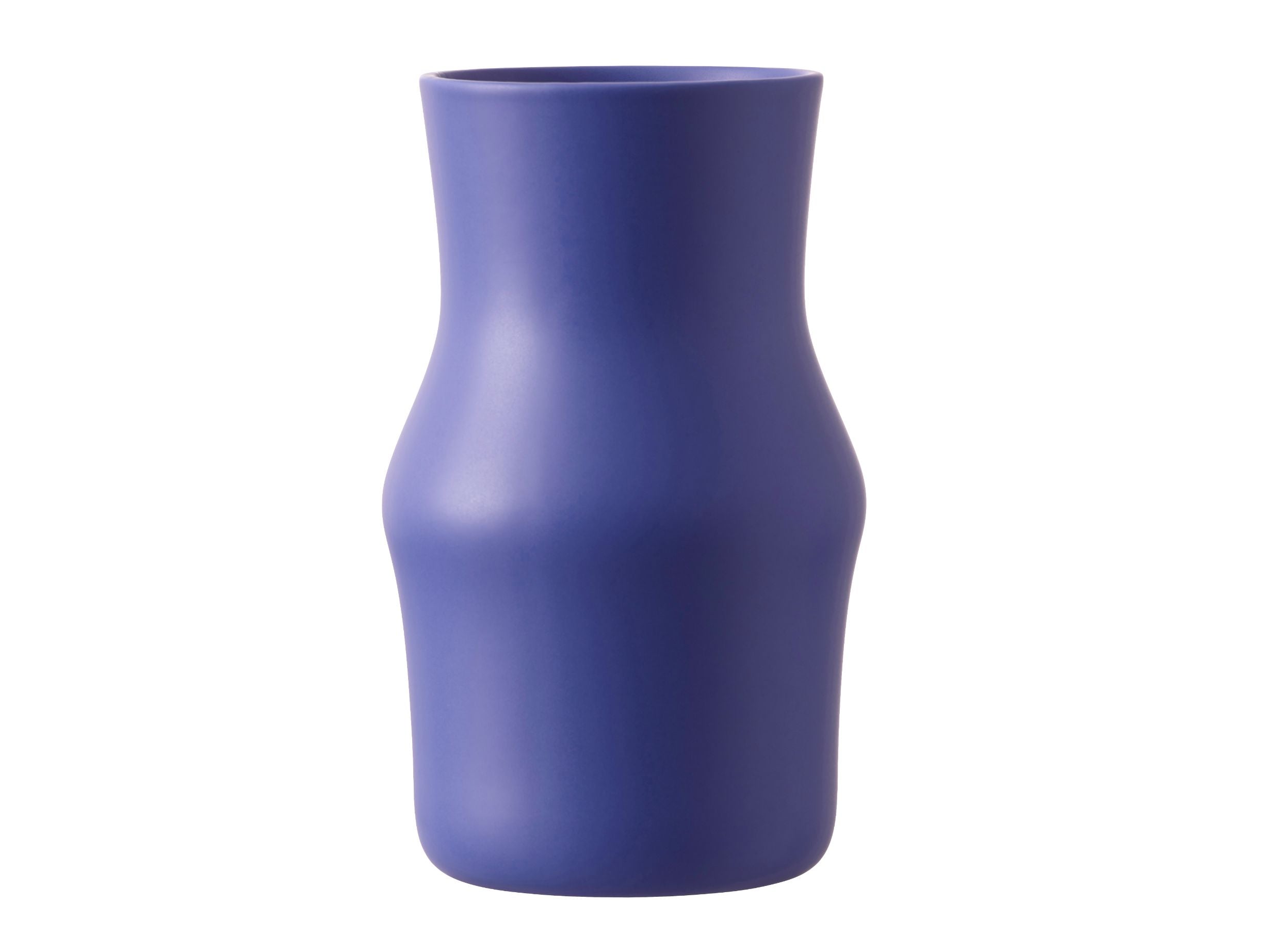 A silky ceramic vase in soft blue, inspired by the shifting tones of the polar light. Designed by Monica Förster