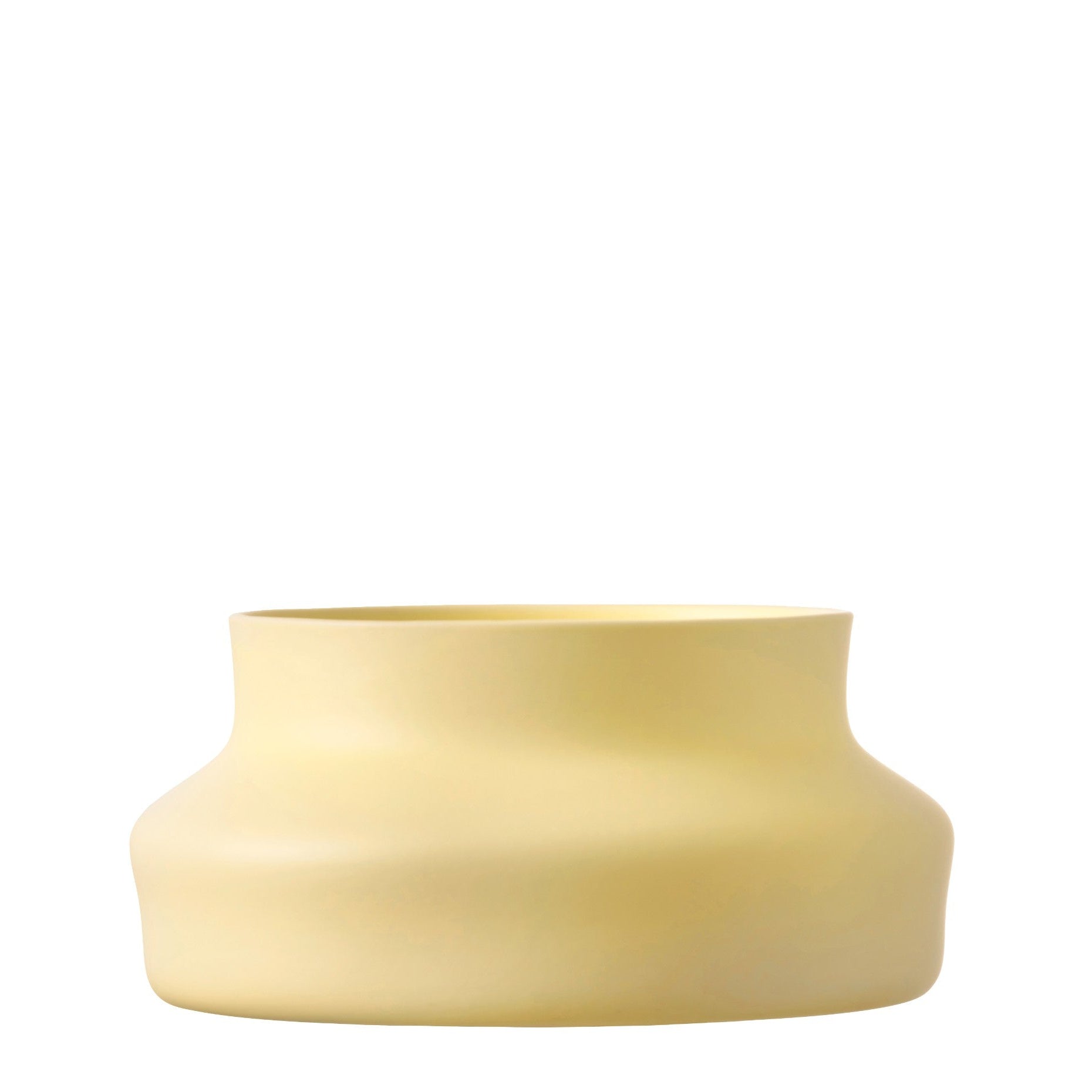 A silky ceramic vase in warm yellow, shaped by Monica Förster's vision of the Swedish landscape