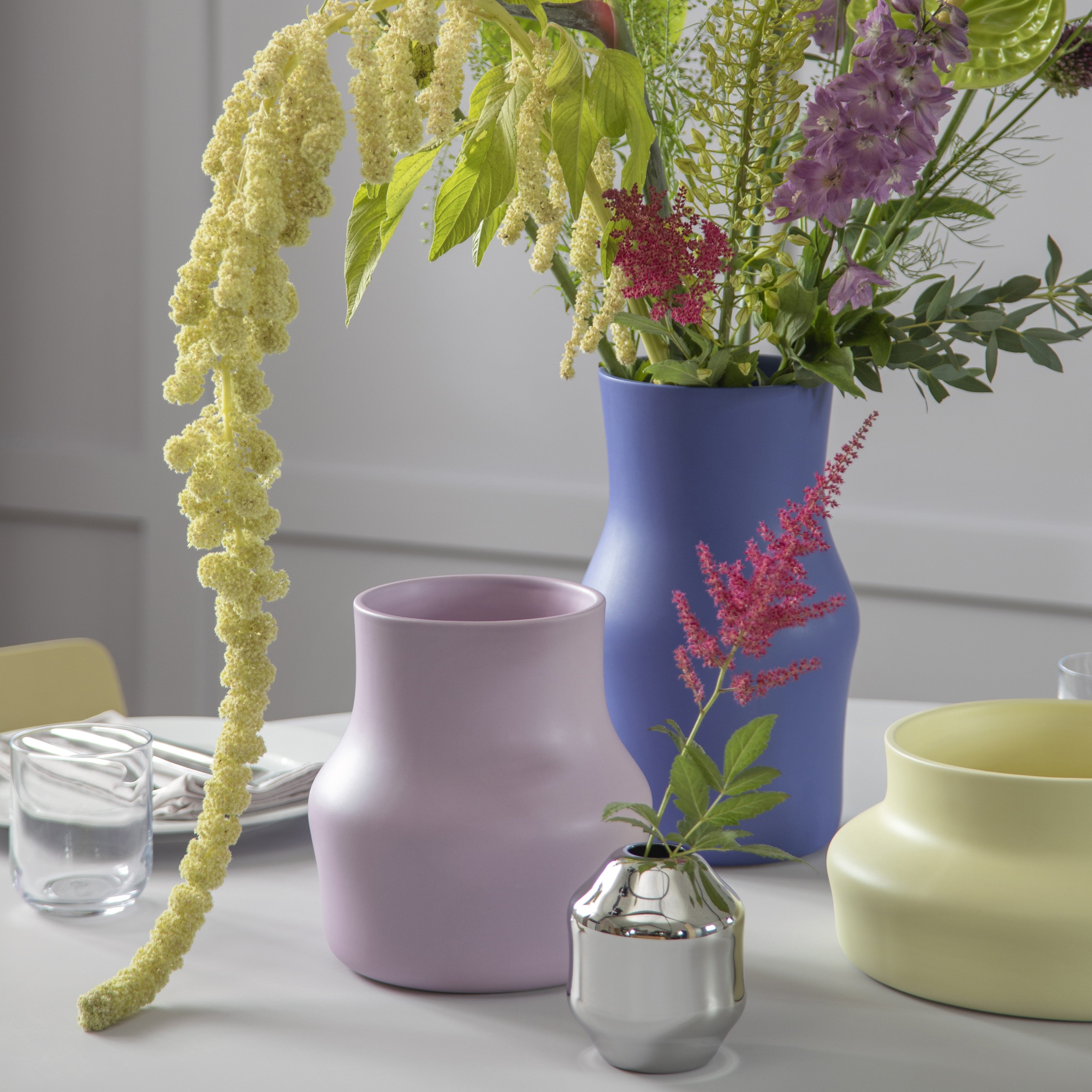 Dorotea Polished Steel Vase S