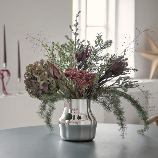 Dorotea Polished Steel Vase L