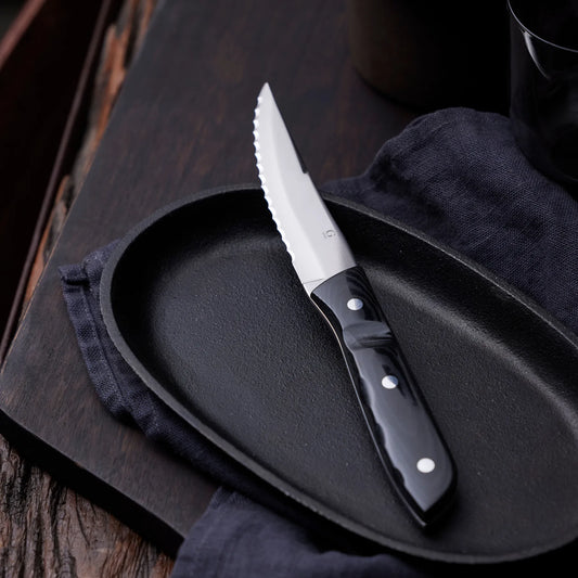 Old Farmer Micarta 4-Piece Steak Knife Set Black
